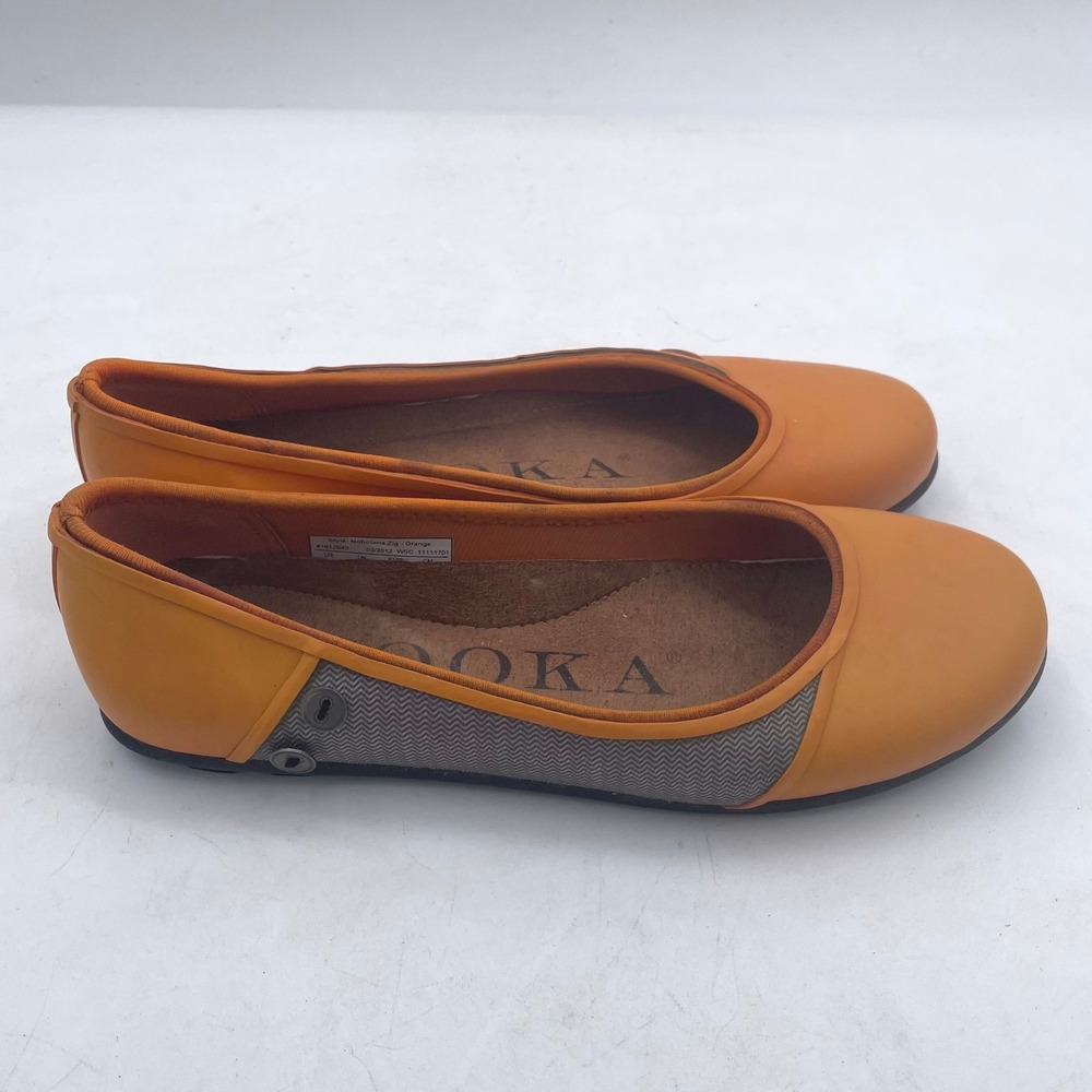 Chooka Nobotana Zig Orange Rubber Rain Flats Womens 8 Waterproof Herringbone
